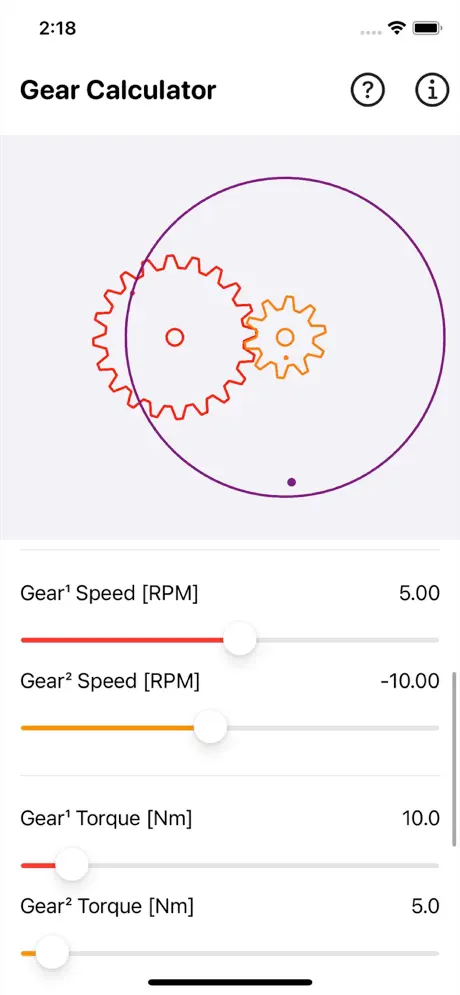Gear_Simulation_and_Calculation iOS App Screenshot 2