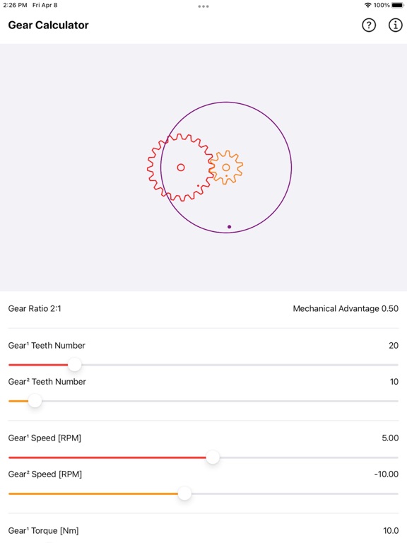 Gear_Simulation_and_Calculation iPadOS App Screenshot 1