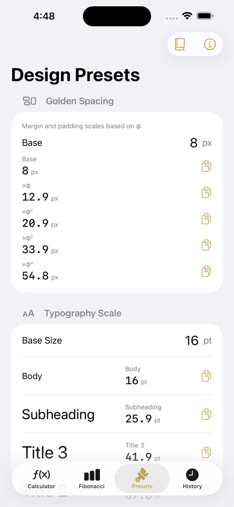 Golden_Ratio_Calculator_Plus iOS App Screenshot 5