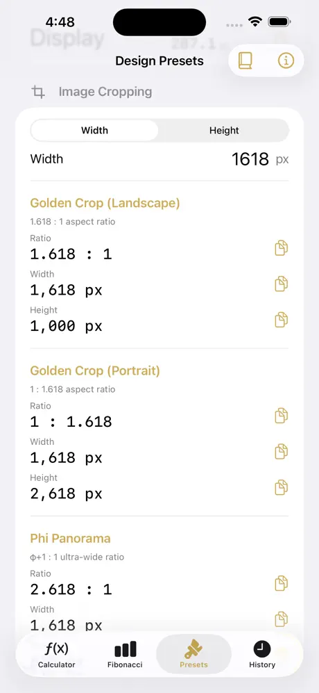 Golden_Ratio_Calculator_Plus iOS App Screenshot 6