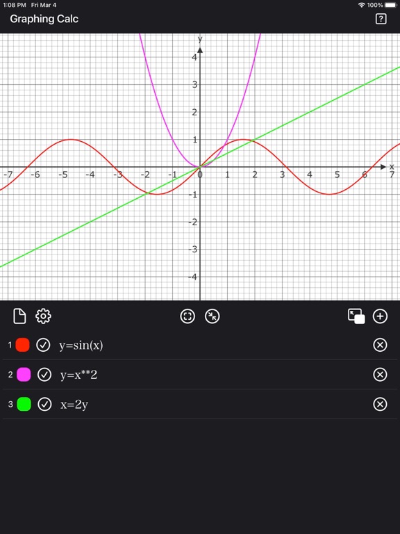 Graph_Calc_Plus iPadOS App Screenshot 1