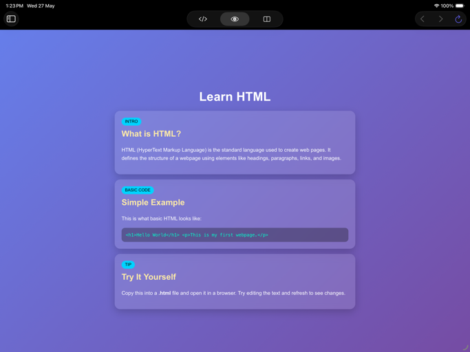 Html_Editor_Plus iPadOS App Screenshot 3