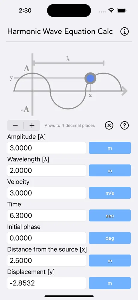 Harmonic_Wave_Equation_Calc iOS App Screenshot 5