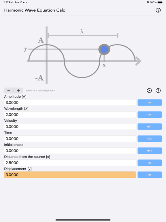 Harmonic_Wave_Equation_Calc iPadOS App Screenshot 1