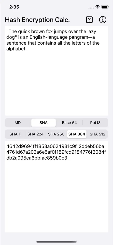 Hash_and_Encryption_Calculator iOS App Screenshot 1