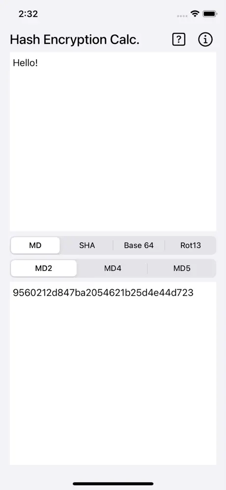 Hash_and_Encryption_Calculator iOS App Screenshot 2
