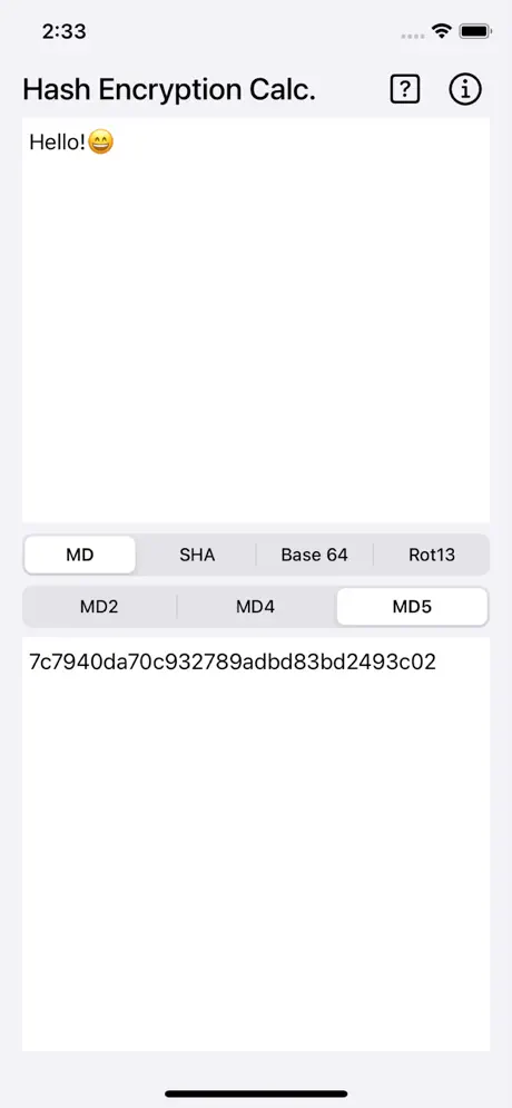 Hash_and_Encryption_Calculator iOS App Screenshot 4