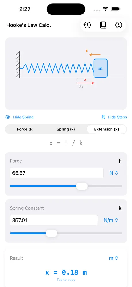 Hooke_Law_Calculator iOS App Screenshot 5