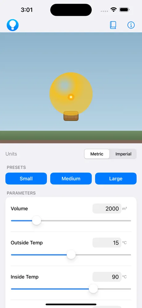 Hot_Air_Balloon_Lift_Calc iOS App Screenshot 3