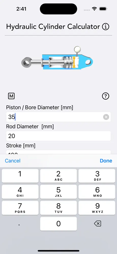 Hydraulic_Cylinder_Calc iOS App Screenshot 4