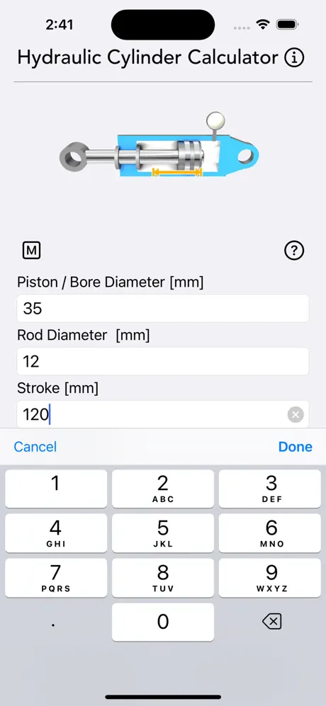 Hydraulic_Cylinder_Calc iOS App Screenshot 5