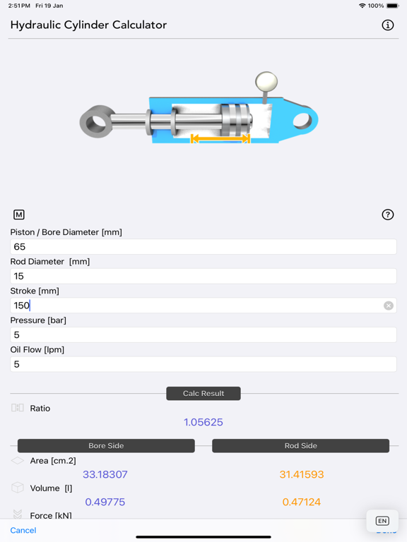 Hydraulic_Cylinder_Calc iPadOS App Screenshot 5