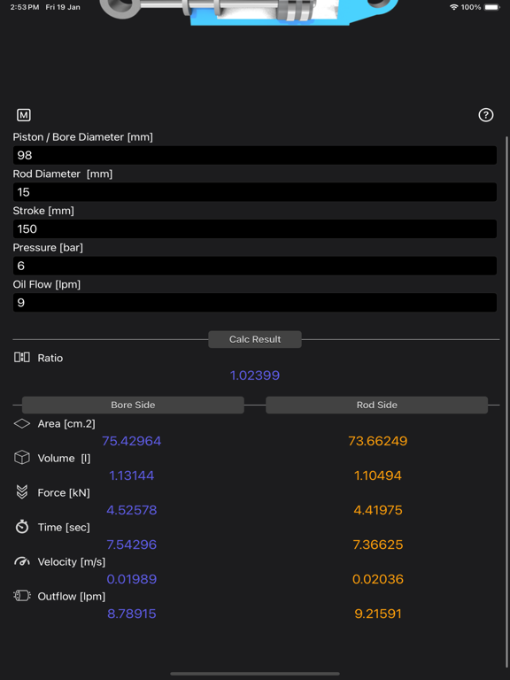 Hydraulic_Cylinder_Calc iPadOS App Screenshot 7