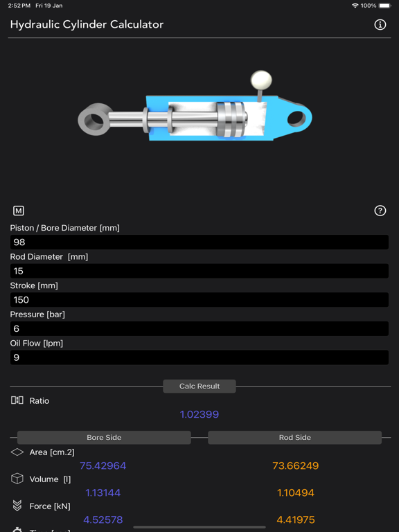Hydraulic_Cylinder_Calc iPadOS App Screenshot 8