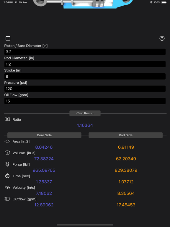 Hydraulic_Cylinder_Calc iPadOS App Screenshot 9