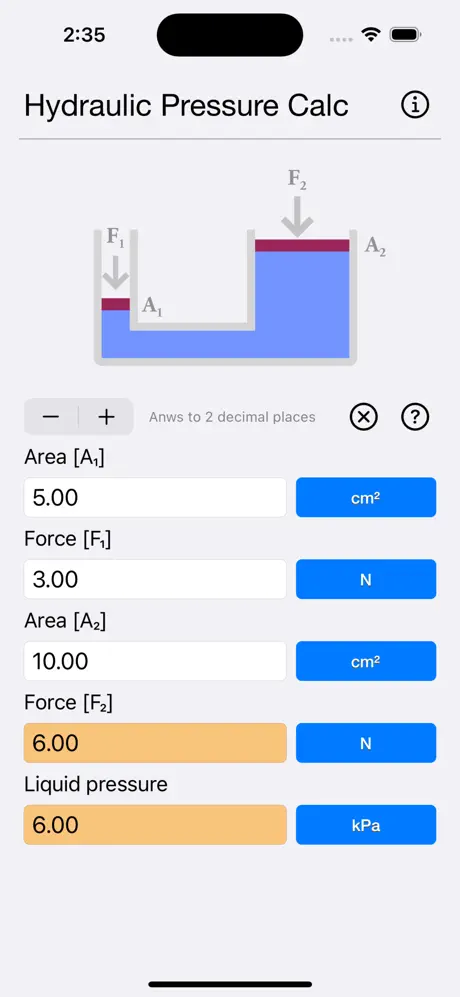 Hydraulic_Pressure_Calculator iOS App Screenshot 1