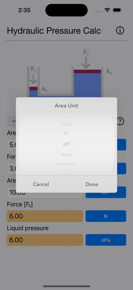 Hydraulic_Pressure_Calculator iOS App Screenshot 2