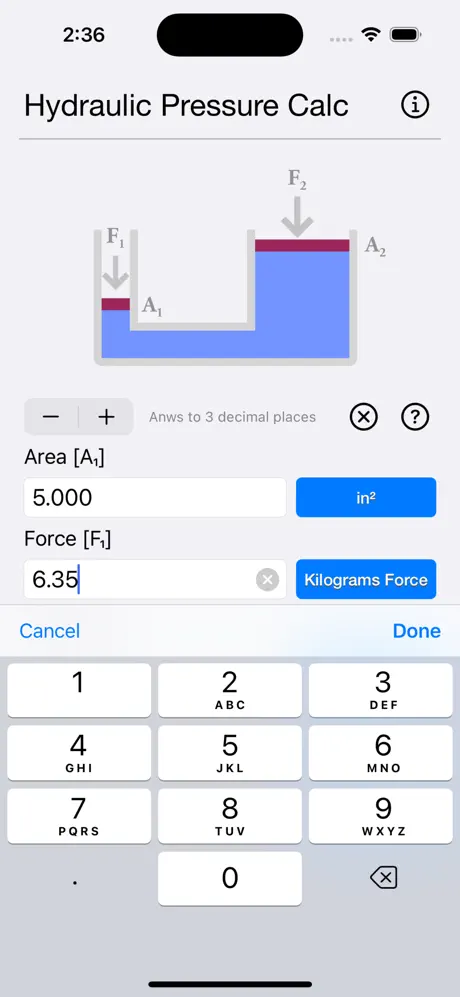 Hydraulic_Pressure_Calculator iOS App Screenshot 3