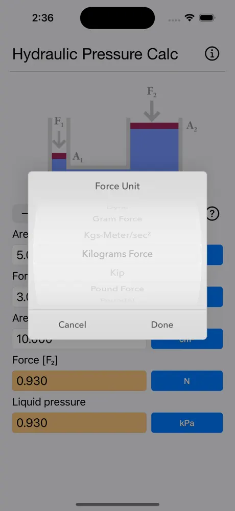 Hydraulic_Pressure_Calculator iOS App Screenshot 4