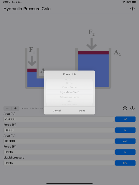 Hydraulic_Pressure_Calculator iPadOS App Screenshot 2