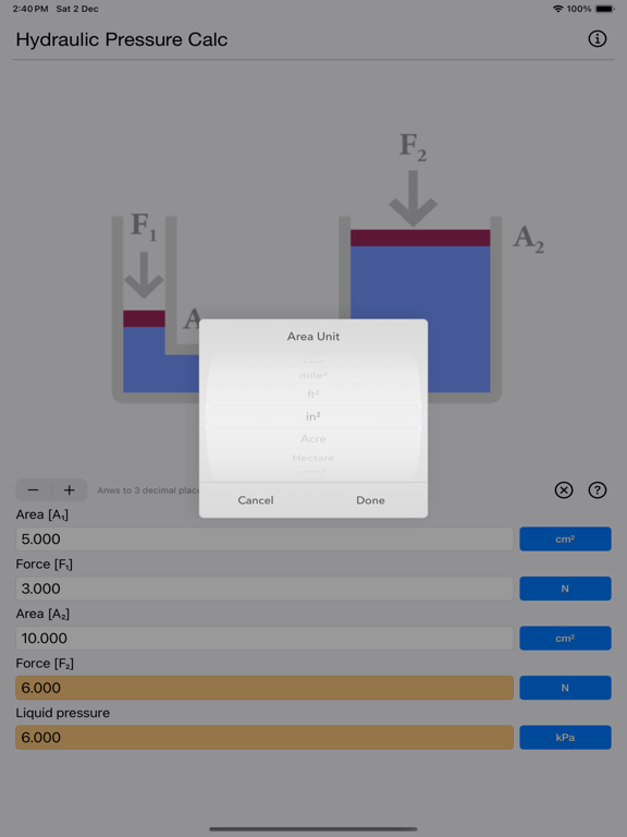Hydraulic_Pressure_Calculator iPadOS App Screenshot 4