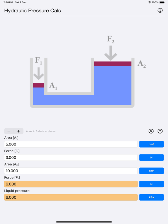 Hydraulic_Pressure_Calculator iPadOS App Screenshot 5