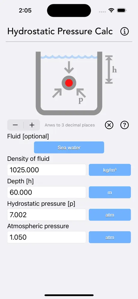 Hydrostatic_Pressure_Calc iOS App Screenshot 5