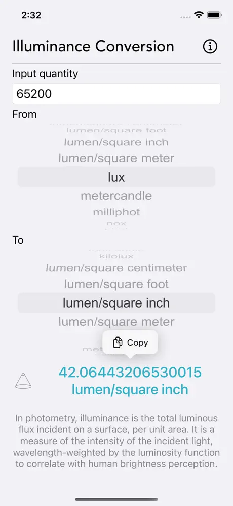Illuminance_Conversion iOS App Screenshot 4