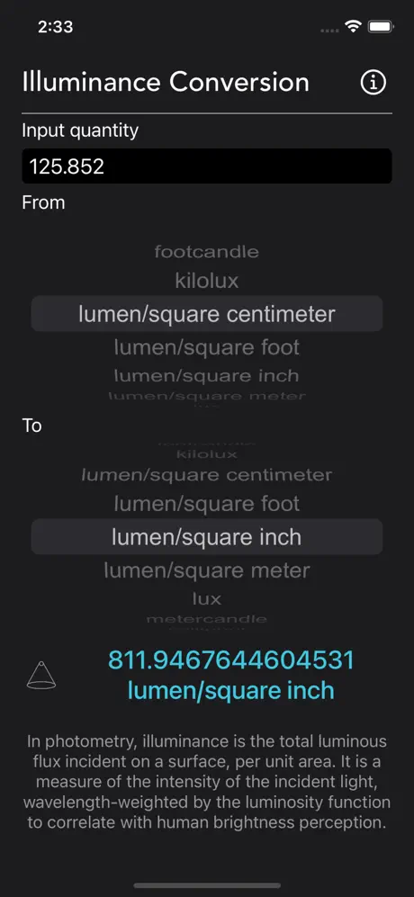 Illuminance_Conversion iOS App Screenshot 6