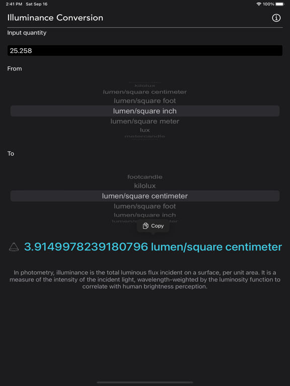 Illuminance_Conversion iPadOS App Screenshot 8