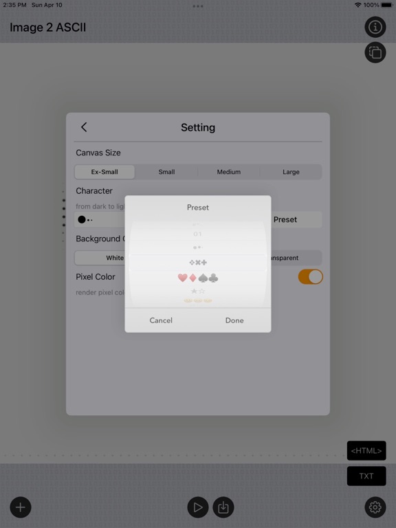 Image_2_ASCII_Art iPadOS App Screenshot 8