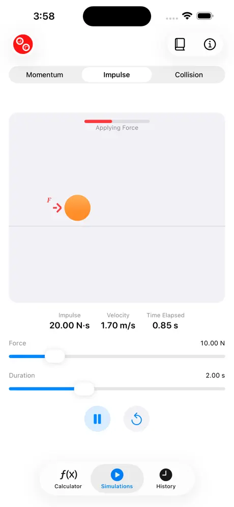 Impulse_and_Momentum_Calc iOS App Screenshot 3