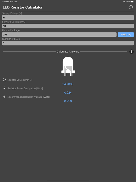 LED_Resistor_Calculator_Plus iPadOS App Screenshot 5