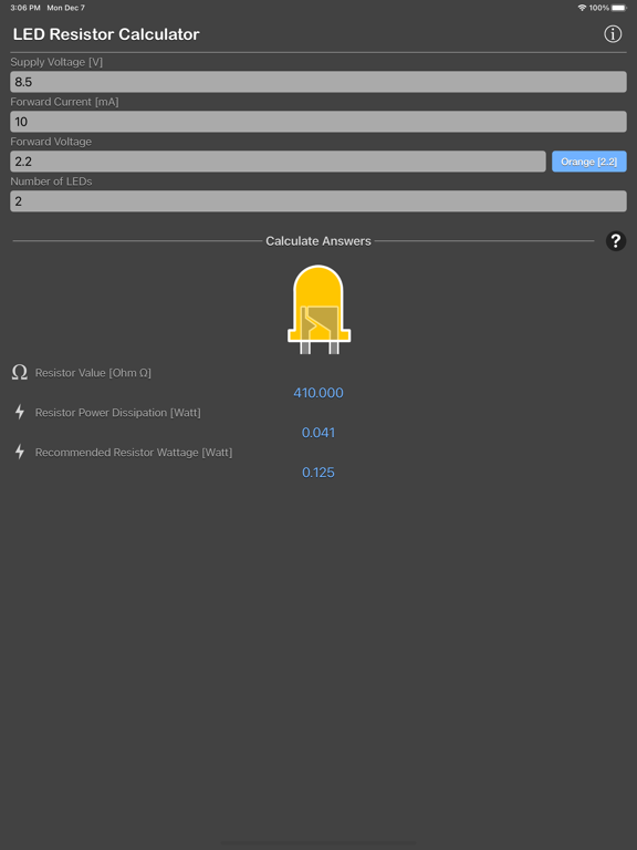 LED_Resistor_Calculator_Plus iPadOS App Screenshot 7