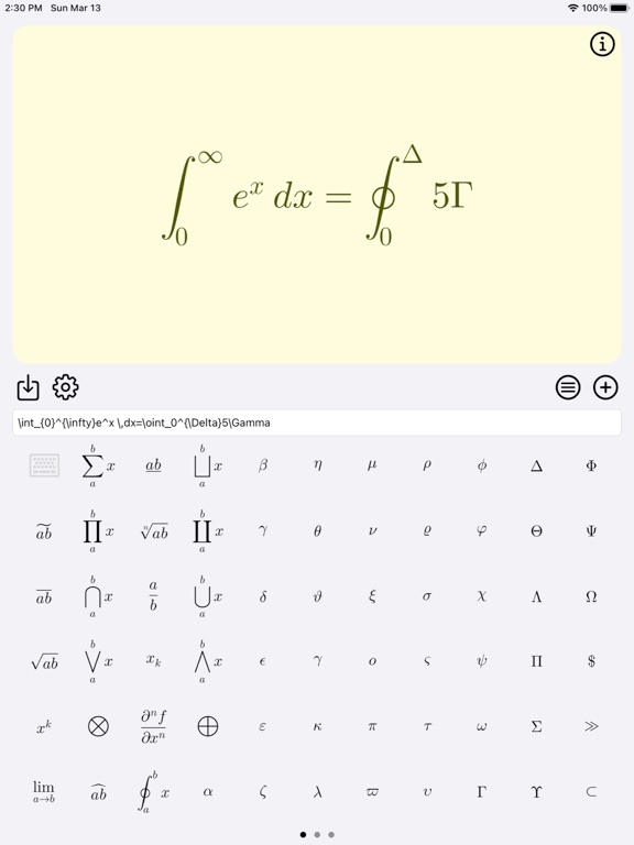 Latex_Equation_Editor iPadOS App Screenshot 6