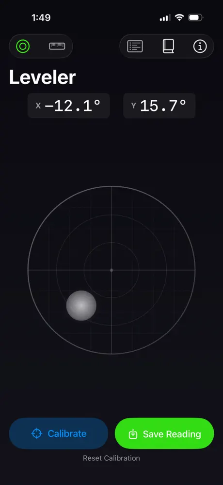 Leveler_Plus iOS App Screenshot 1