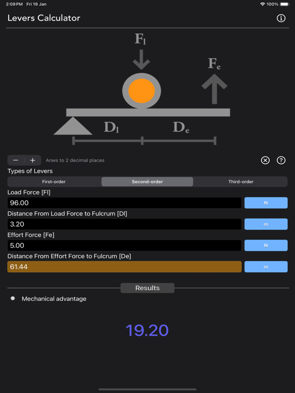 Levers_Calculator iPadOS App Screenshot 10
