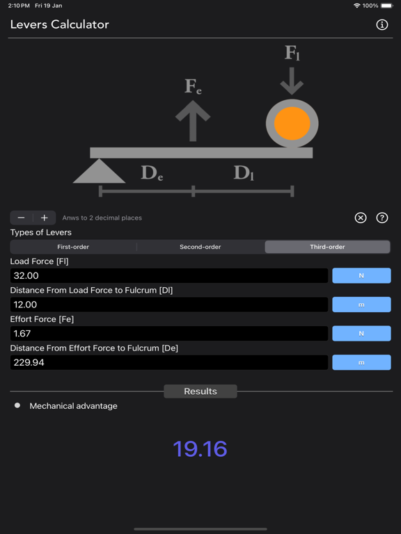 Levers_Calculator iPadOS App Screenshot 6