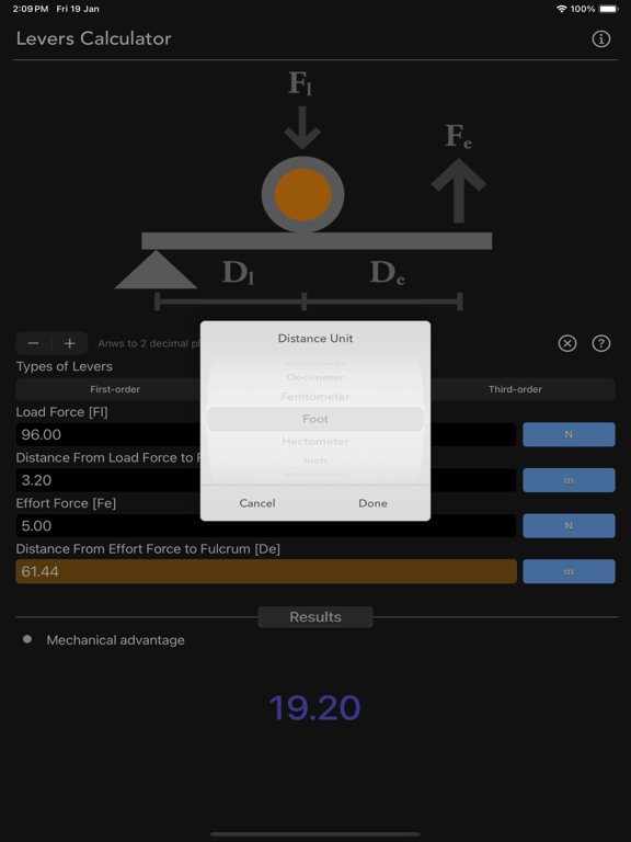 Levers_Calculator iPadOS App Screenshot 8