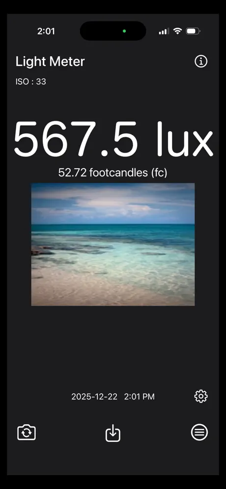 Light_Meter_Brightness_Calc iOS App Screenshot 1