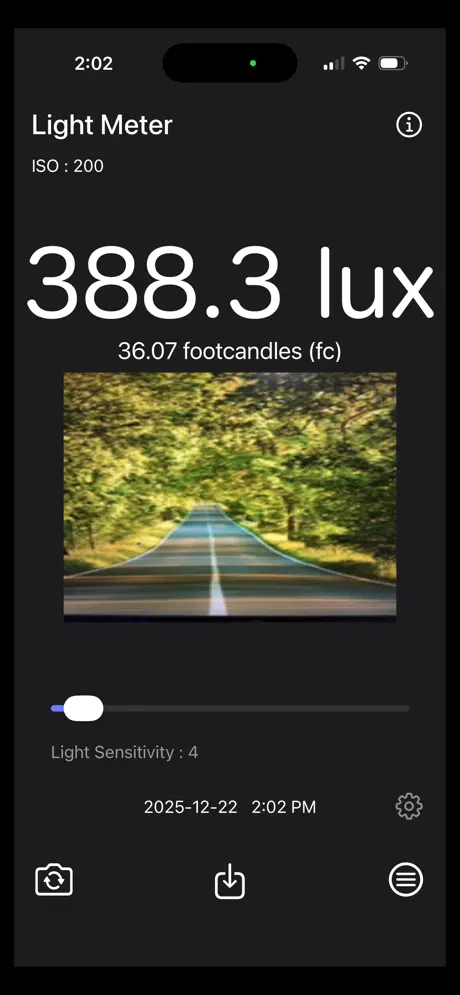 Light_Meter_Brightness_Calc iOS App Screenshot 2