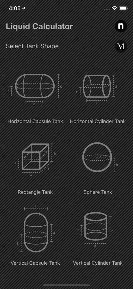 Liquid_Calculator iOS App Screenshot 1