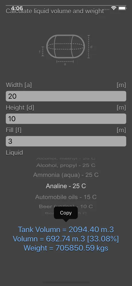 Liquid_Calculator iOS App Screenshot 3