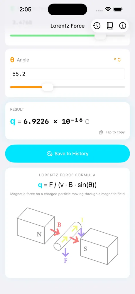 Lorentz_Force_Calculator iOS App Screenshot 4