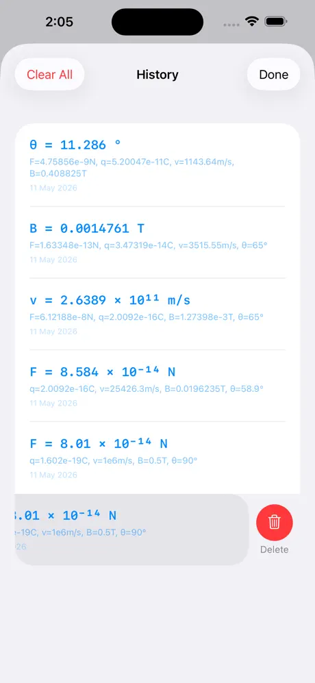 Lorentz_Force_Calculator iOS App Screenshot 5