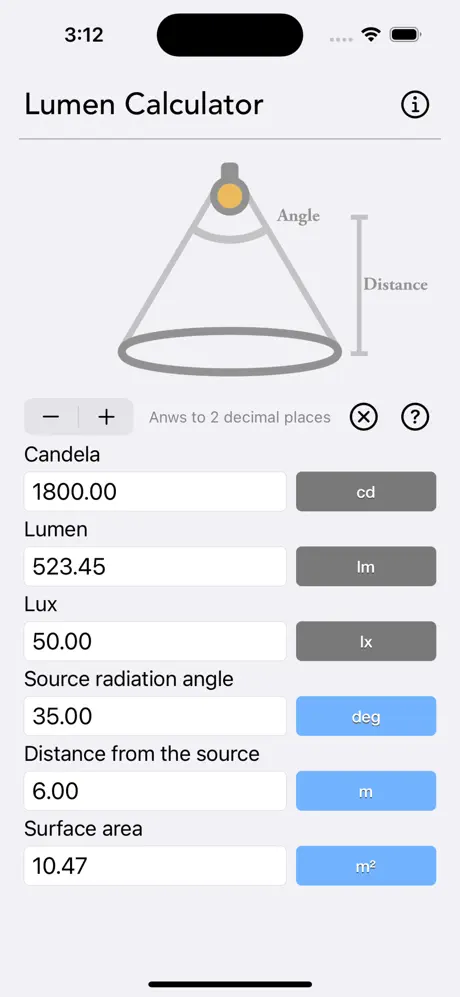 Lumen_Calculator iOS App Screenshot 3