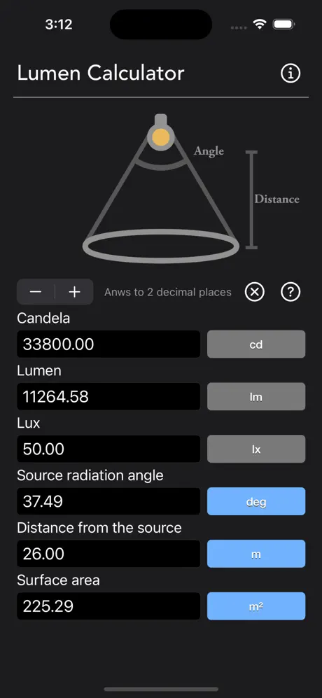 Lumen_Calculator iOS App Screenshot 6