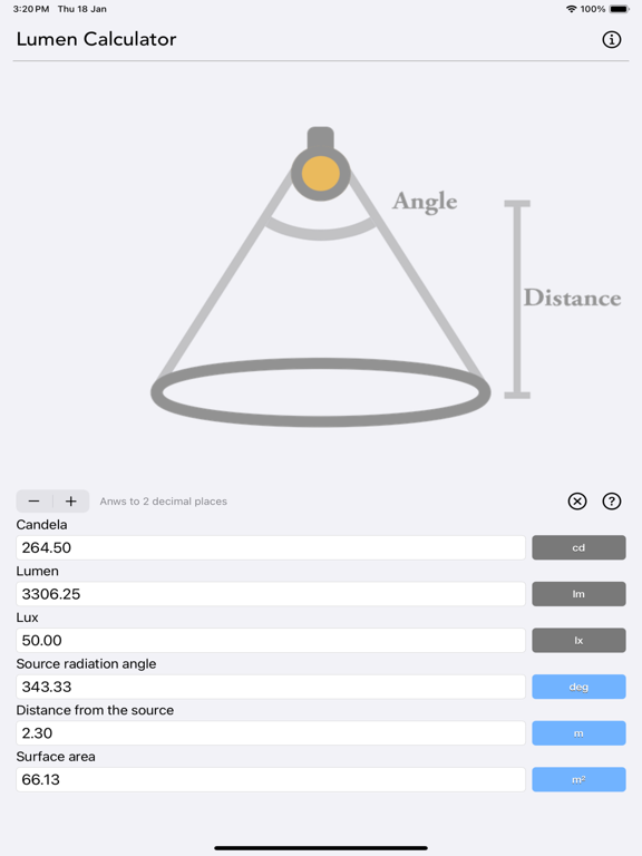 Lumen_Calculator iPadOS App Screenshot 5