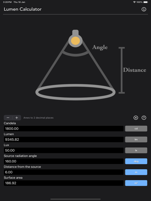 Lumen_Calculator iPadOS App Screenshot 9