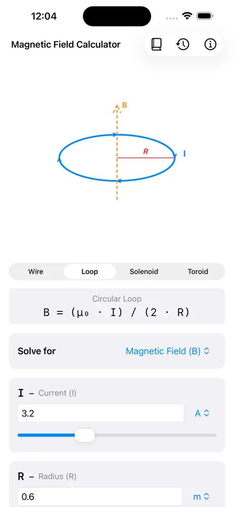 Magnetic_Field_Calc iOS App Screenshot 3